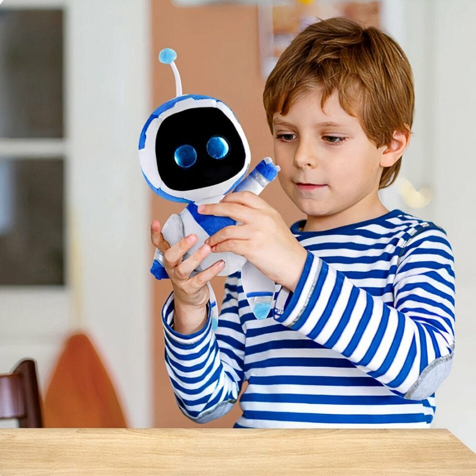 Knuffel Astro Bot Ruimte Avonturier Met Vriendelijk Glimlach De Knuffel