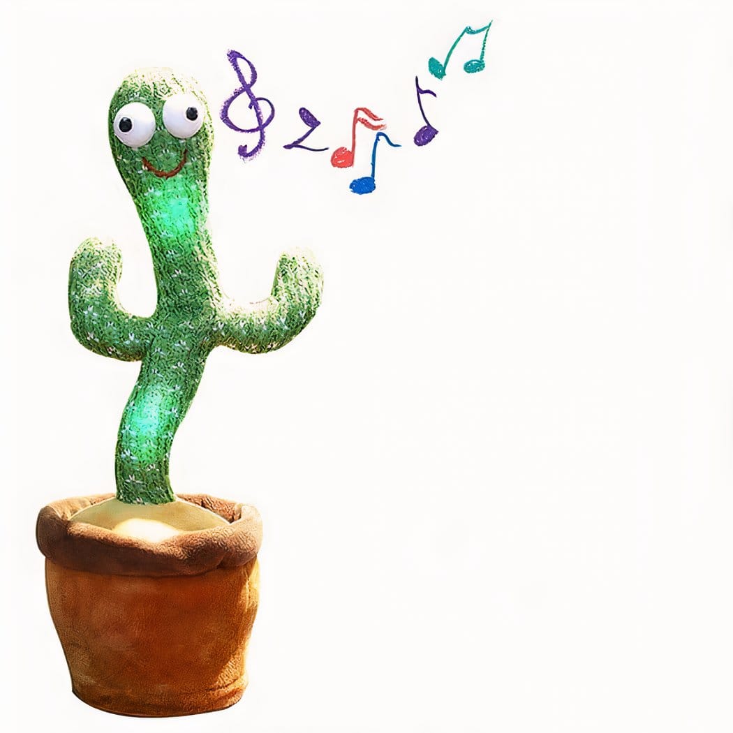 Knuffel Cactus Dansant met Beweging en Muziek De Knuffel groene-cactus