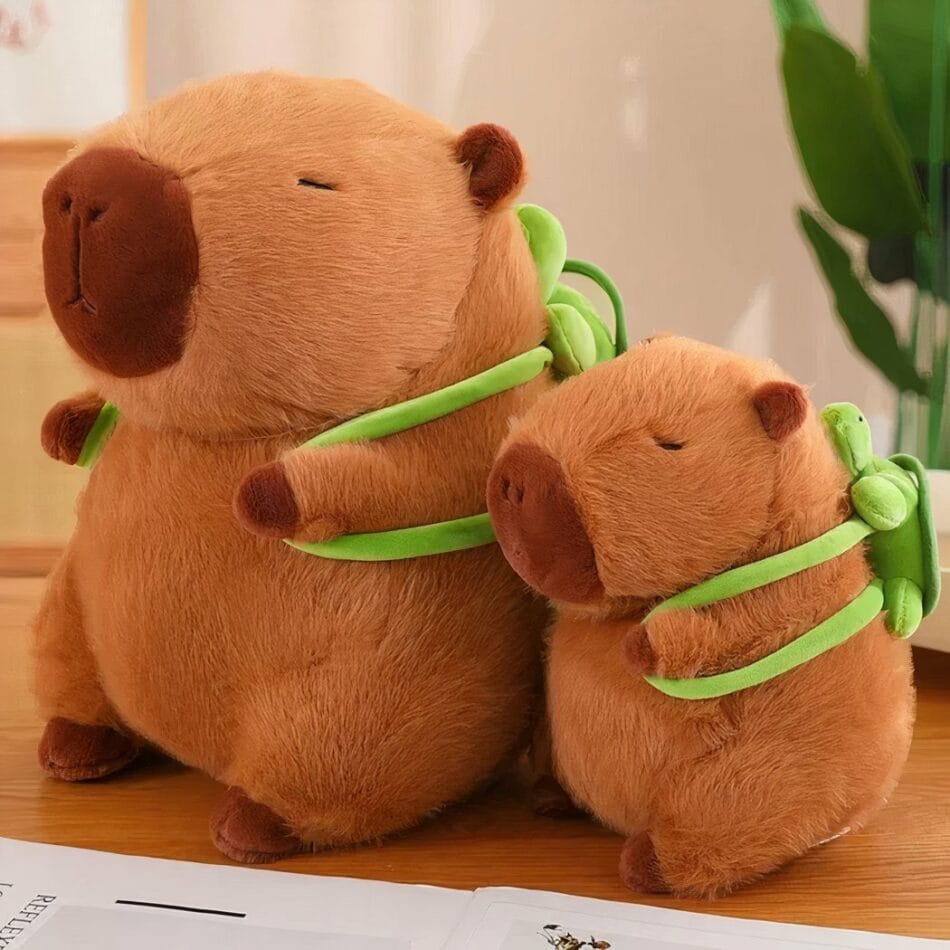 Knuffel Capibara Met Schildpad Rugzak Zacht En Avontuurlijk De Knuffel