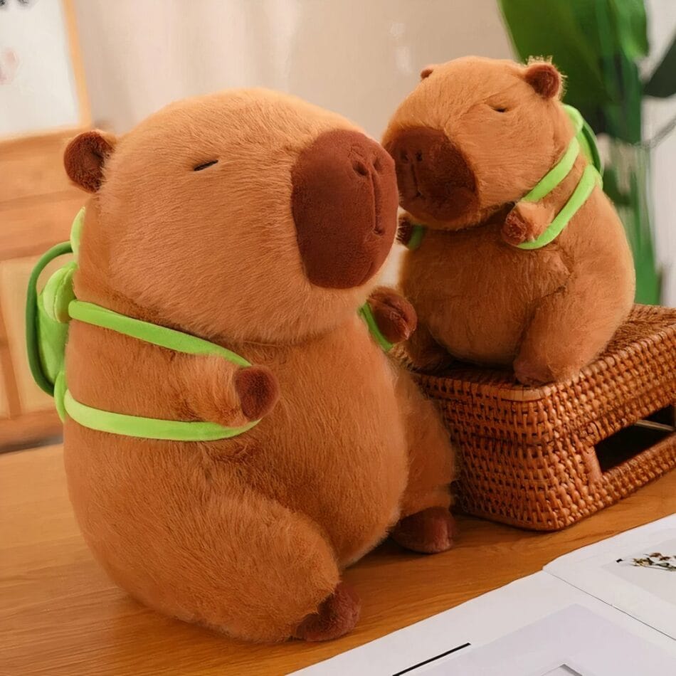 Knuffel Capibara Met Schildpad Rugzak Zacht En Avontuurlijk De Knuffel