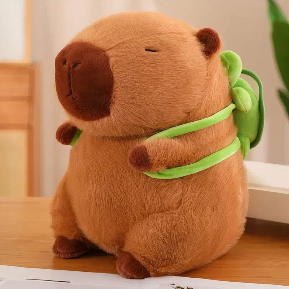 Knuffel Capibara Met Schildpad Rugzak Zacht En Avontuurlijk De Knuffel