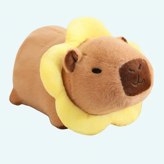 Knuffel Capibara Verkleede Kawaii Stijl 25 cm of 35 cm De Knuffel 25-cm / Gele bloem