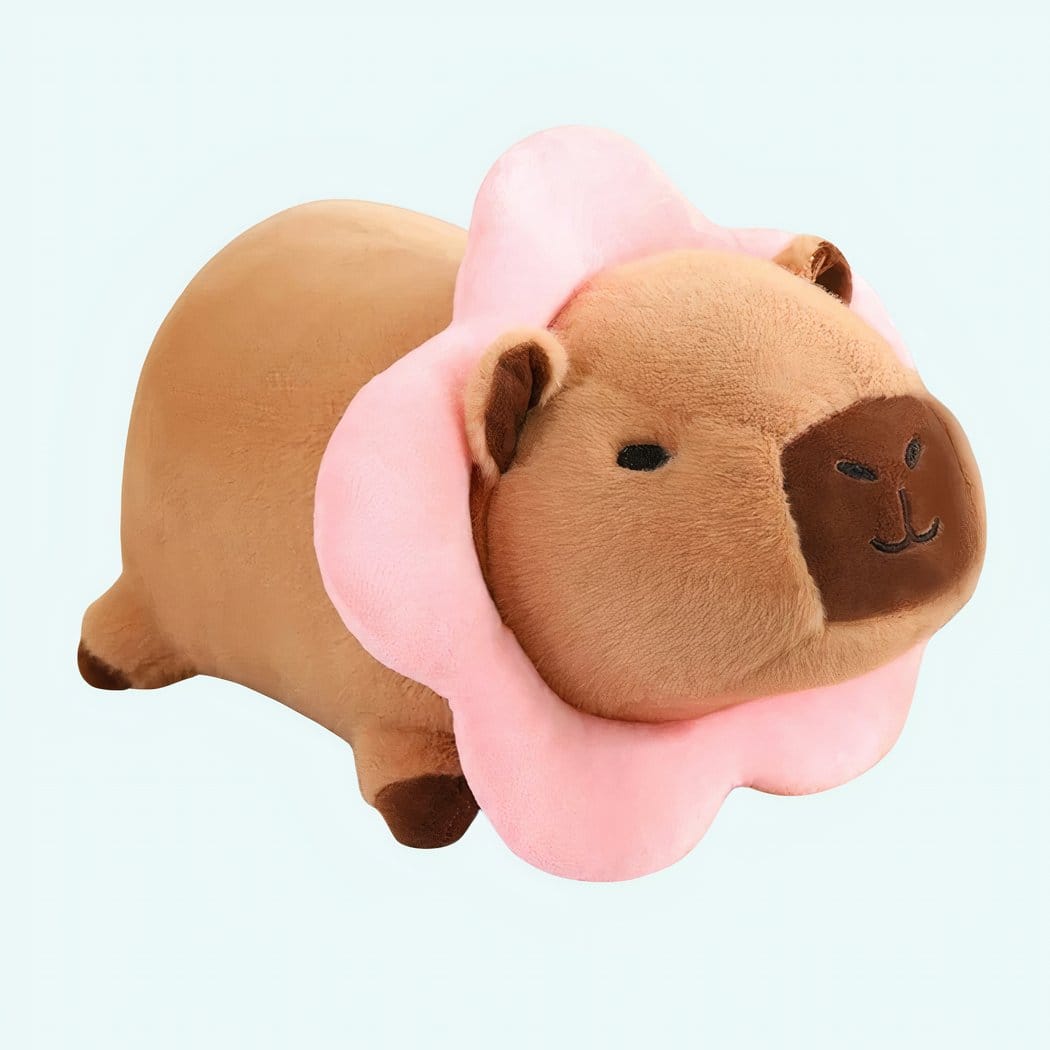 Knuffel Capibara Verkleede Kawaii Stijl 25 cm of 35 cm De Knuffel 25-cm / Roze bloem