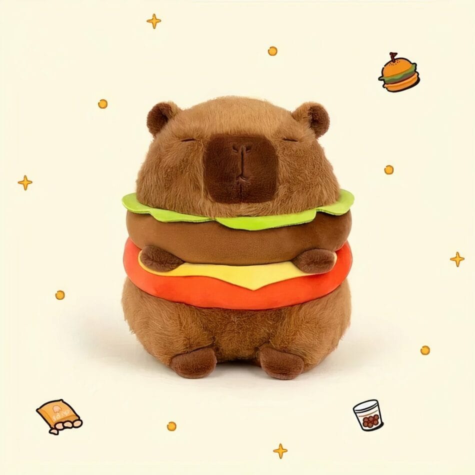 Knuffel Capybara Hamburger Zachte Pluche Decoratie De Knuffel