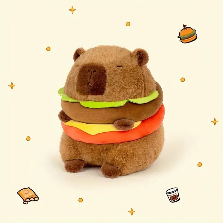 Knuffel Capybara Hamburger Zachte Pluche Decoratie De Knuffel