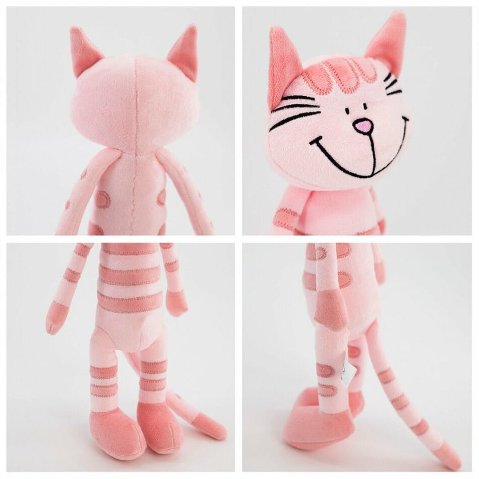 Knuffel Chaton Rose Tigré Ultra Zacht met Genaaide Ogen De Knuffel