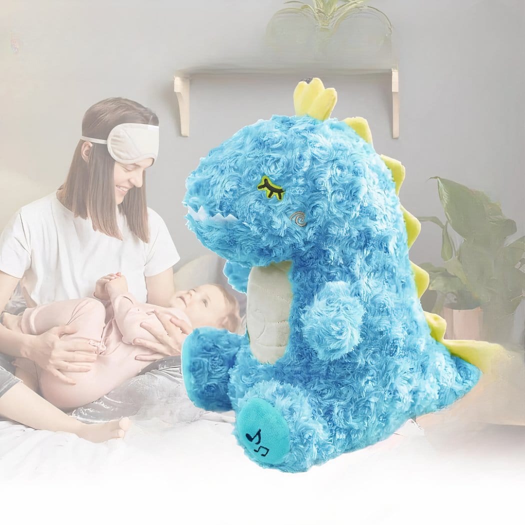 Knuffel Dinosaurus Ademend Met Slaapliedje Schattig De Knuffel blauw