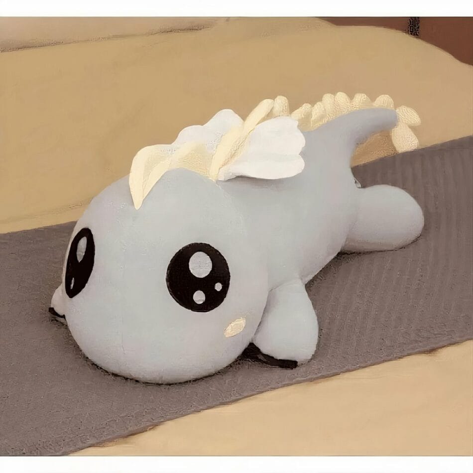 Knuffel Dinosaurus Grijs Reuzen Zachte Textuur Lange Staart De Knuffel