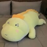 Knuffel Dinosaurus Heldergroen Adorable Met Lange Lijf Puntige Staart De Knuffel