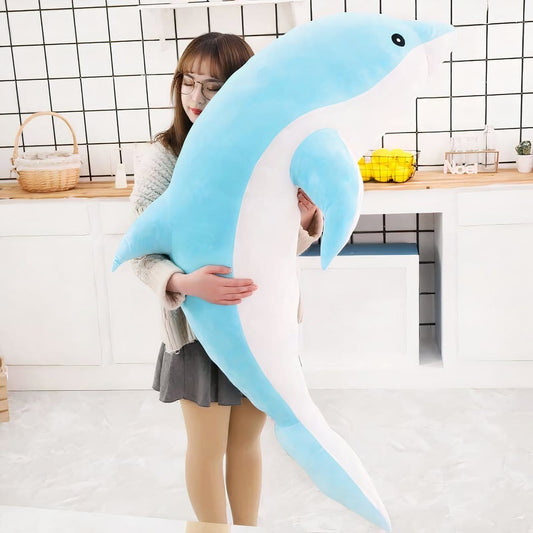 Knuffel Dolfijn Schattig Zachte Pluche Knuffel in Verschillende Kleuren De Knuffel blauw / 160cm