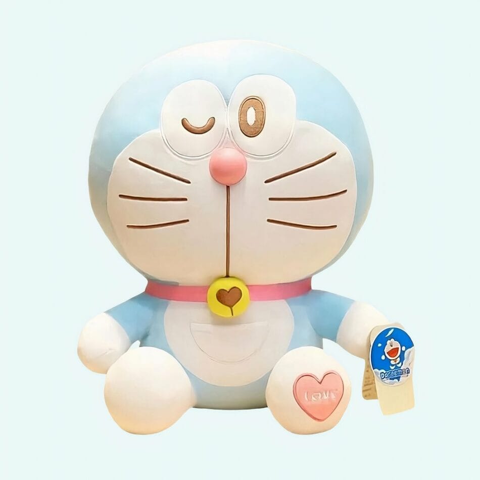 Knuffel Doraemon Met Blauwe Blinkende Ogen Bij Aanraking De Knuffel