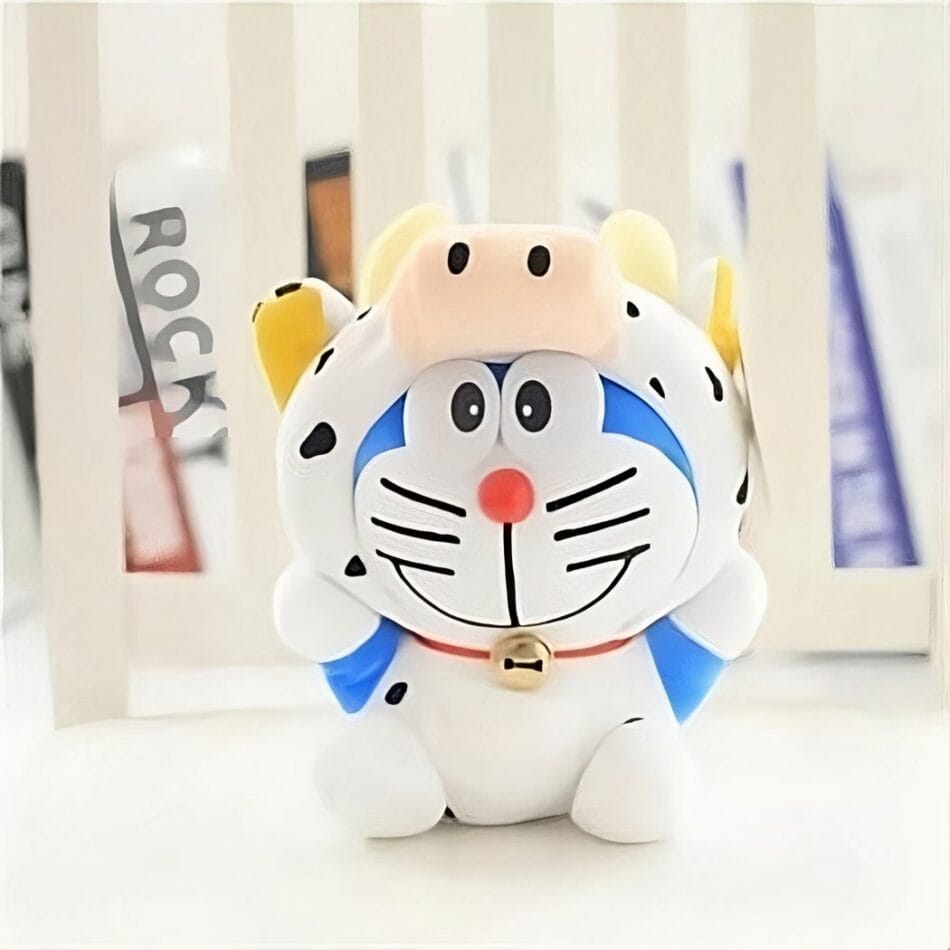 Knuffel Doraemon Verkleed Als Koe Met Zachte Vacht En Speels Ontwerp De Knuffel