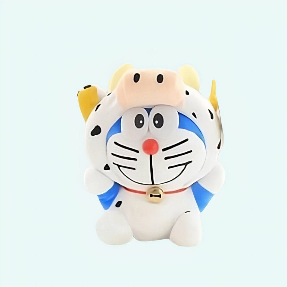 Knuffel Doraemon Verkleed Als Koe Met Zachte Vacht En Speels Ontwerp De Knuffel