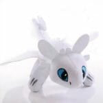 Knuffel Draak Furie Éclair Zacht Witte Lijf Met Glinsterende Schubben De Knuffel