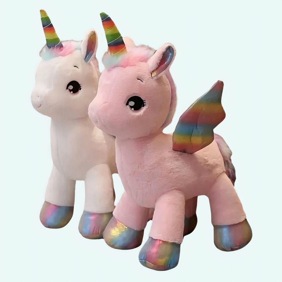 Knuffel Eenhoorn Regenboog Kleurrijk 80 Cm Hoog Zachte Stof De Knuffel