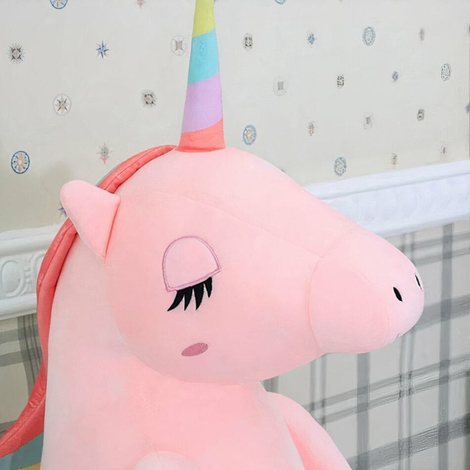 Knuffel Eenhoorn XXL Zachte Zijdeachtige Vacht Pastel Blau Roze Wit De Knuffel