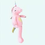 Knuffel Eenhoorn XXL Zachte Zijdeachtige Vacht Pastel Blau Roze Wit De Knuffel