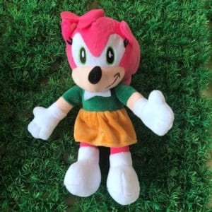 Knuffel Egel Amy Roze Sonic Met Jurk En Witte Handschoenen 15 Cm De Knuffel