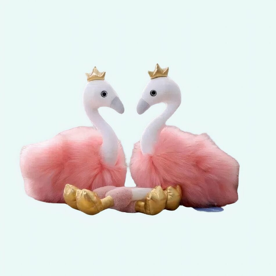 Knuffel Flamingo Roze Met Lang Haar Decoratieve Knuffel De Knuffel