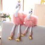 Knuffel Flamingo Roze Met Lang Haar Decoratieve Knuffel De Knuffel