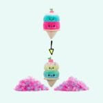 Knuffel Fluffie Stuffiez IJscone Roze en Blauw Zachte Pluche De Knuffel
