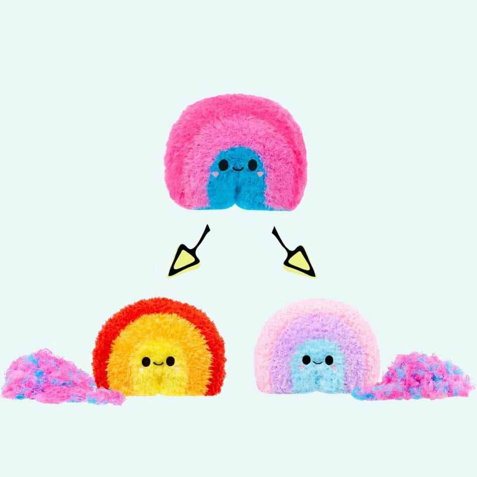 Knuffel Fluffie Stuffiez Regenboog Roze En Blauw Verrassing De Knuffel