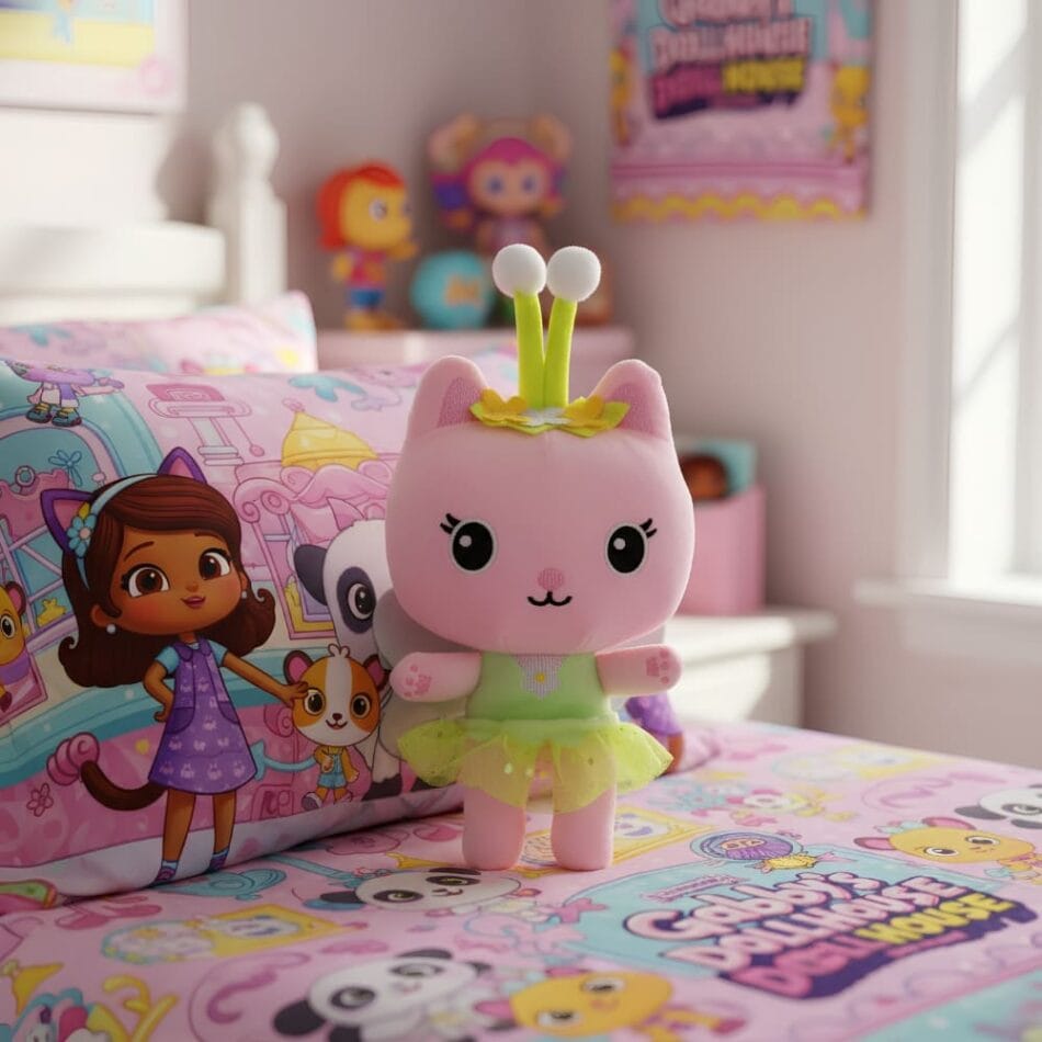 Knuffel Gabby Kat Fée Minette Met Pastelroze Vacht Vleugels Tule Tutu De Knuffel