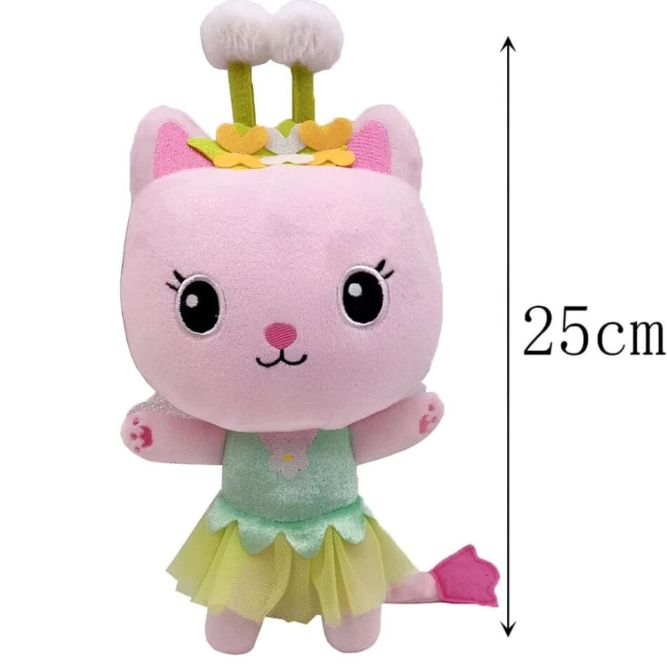 Knuffel Gabby Kat Fée Minette Met Pastelroze Vacht Vleugels Tule Tutu De Knuffel