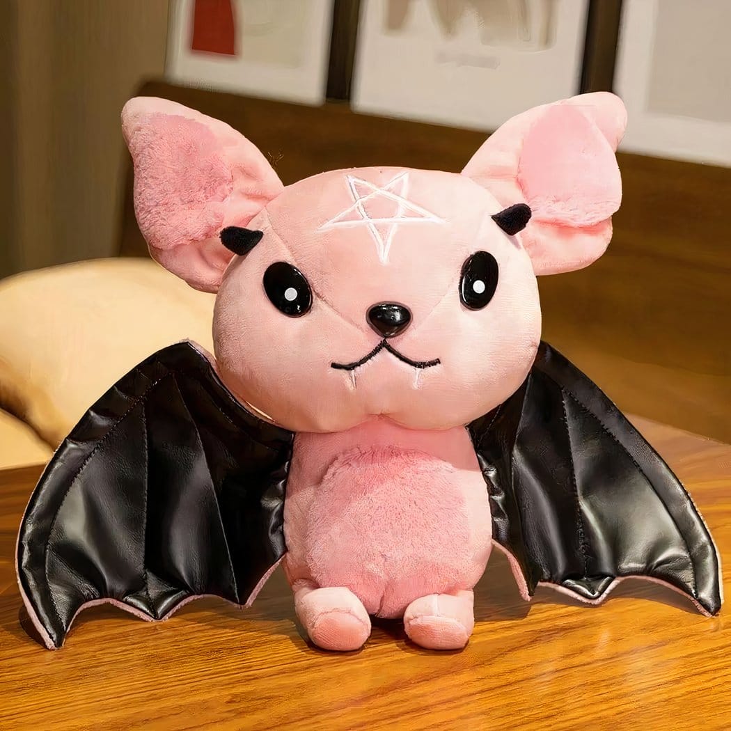 Knuffel Halloween Vleermuis Effrayante met Griezelige Flair De Knuffel roze / 30cm