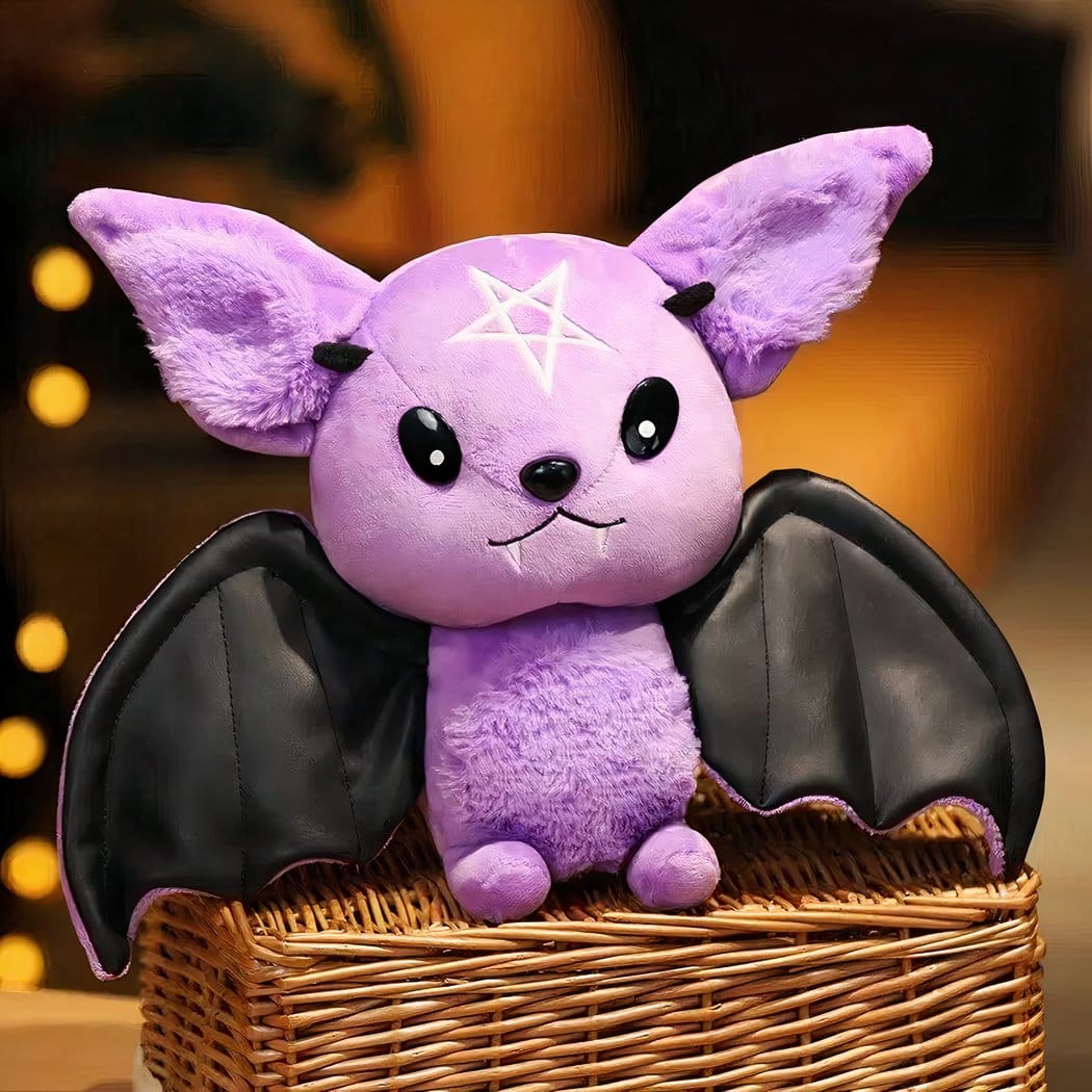 Knuffel Halloween Vleermuis Effrayante met Griezelige Flair De Knuffel paars / 30cm