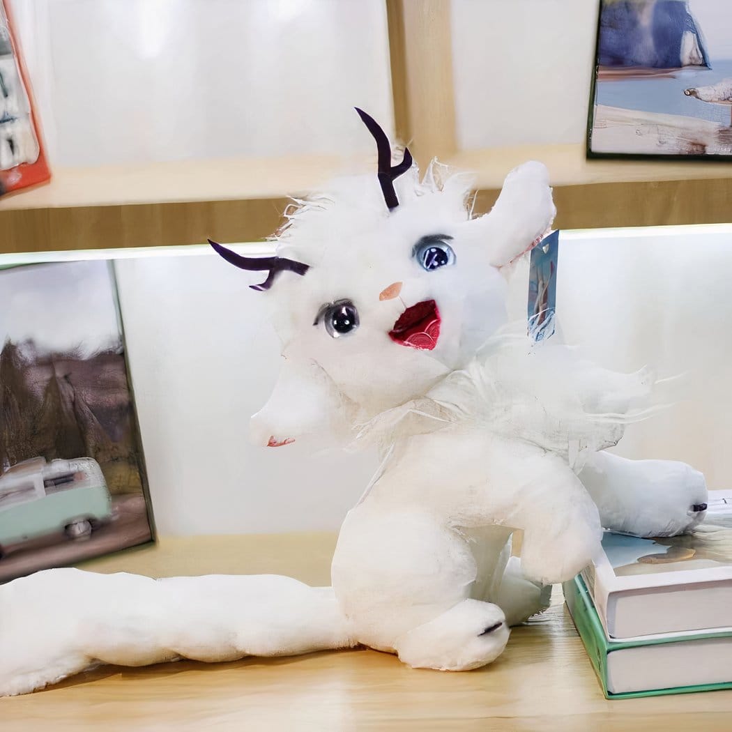 Knuffel Hert Wit 50 Cm Van Zachte Velours Met Knusse Vulling De Knuffel