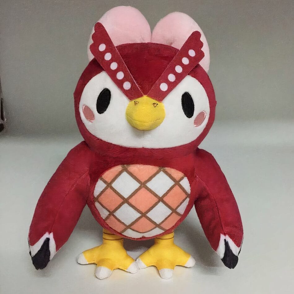 Knuffel Hibou Bordeaux Velours Zachte Wijs De Knuffel