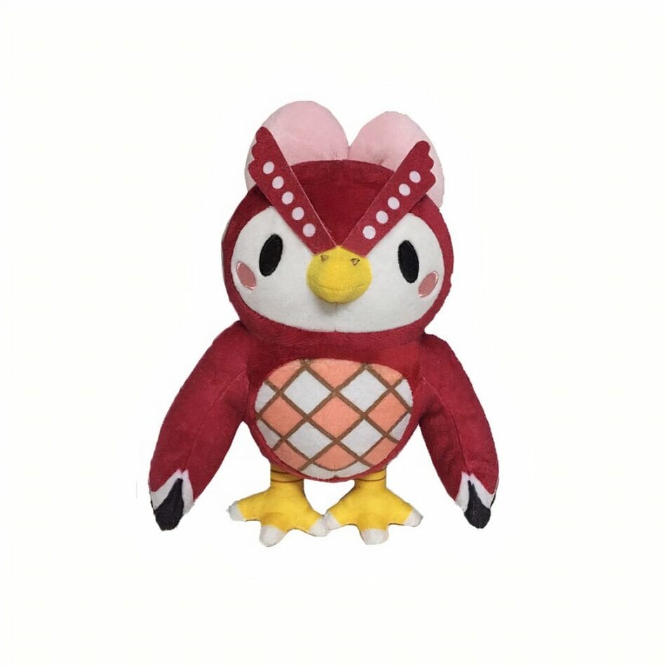 Knuffel Hibou Bordeaux Velours Zachte Wijs De Knuffel