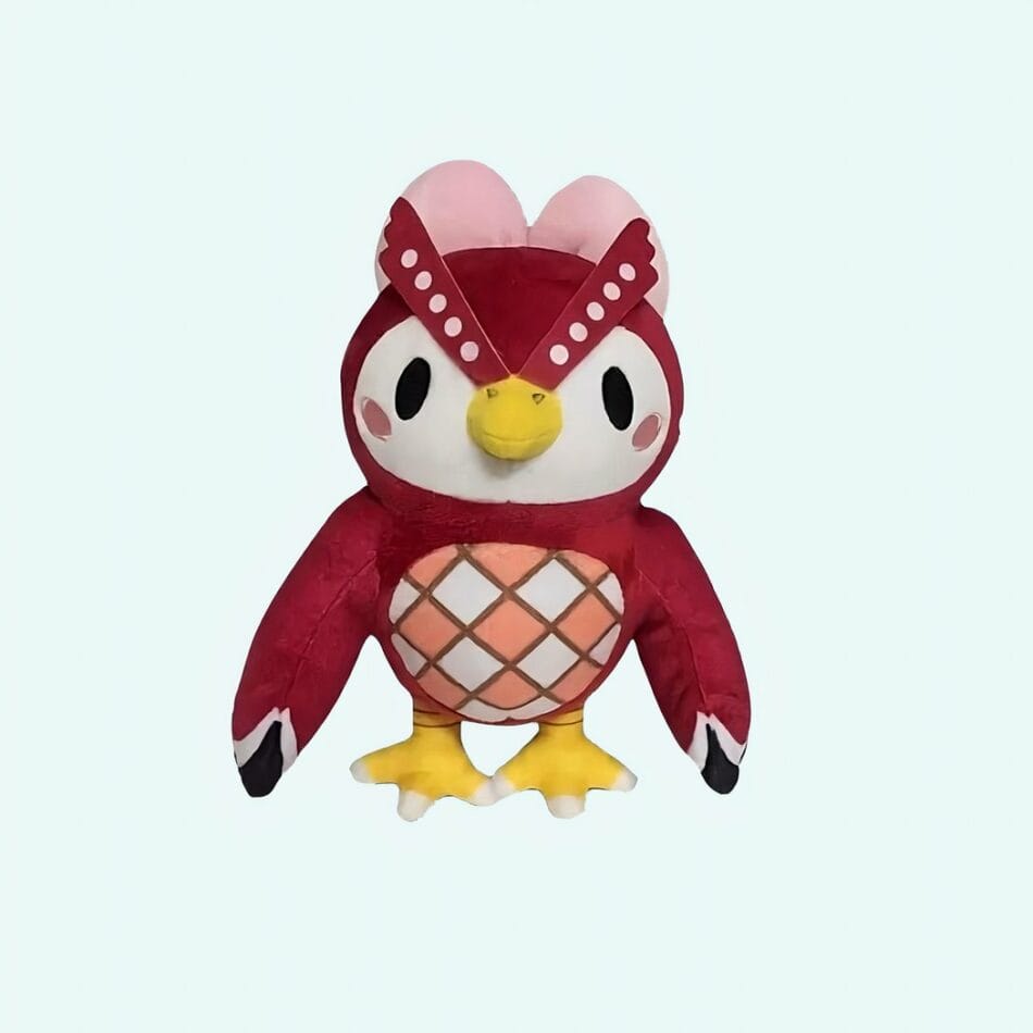 Knuffel Hibou Bordeaux Velours Zachte Wijs De Knuffel