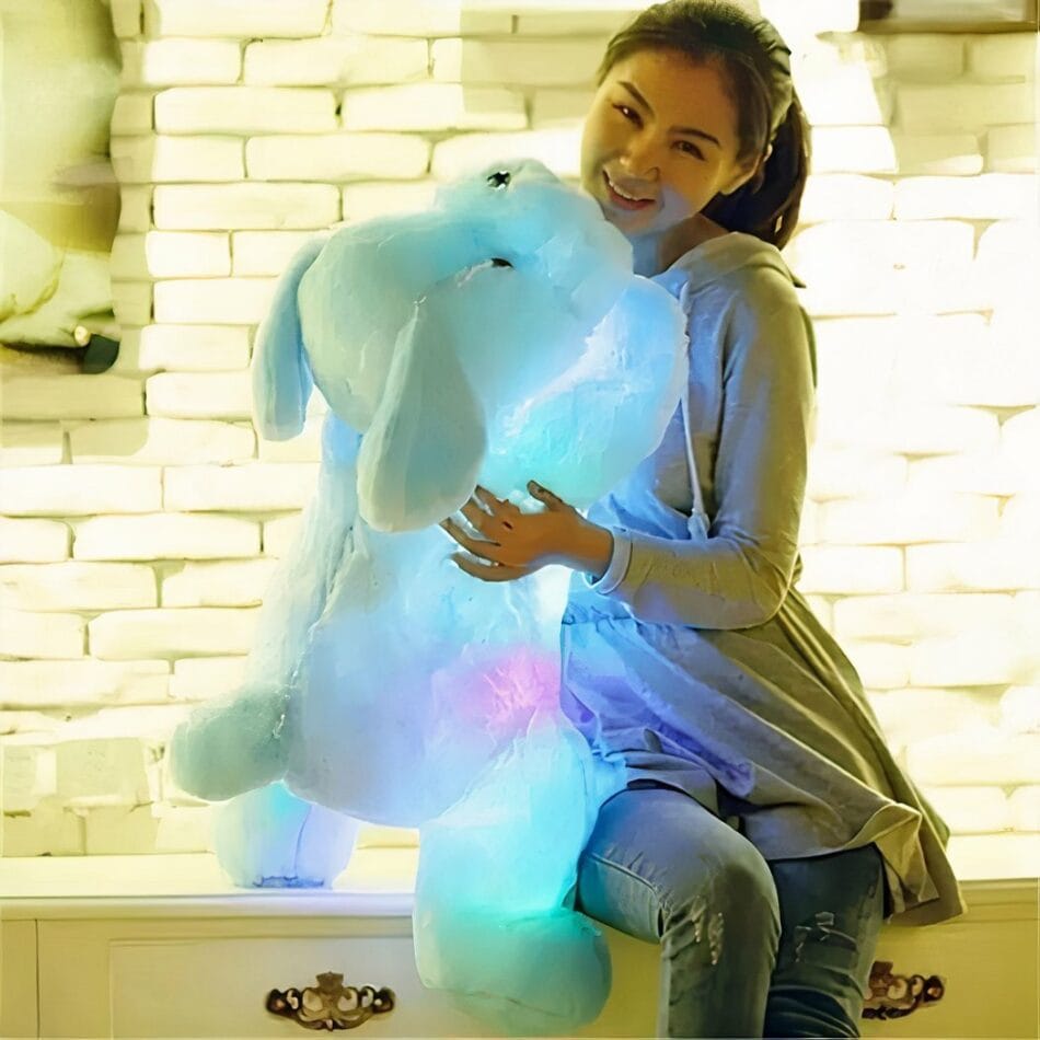 Knuffel Hond Lichtgevend Roze 50 cm Met LED Gloed De Knuffel
