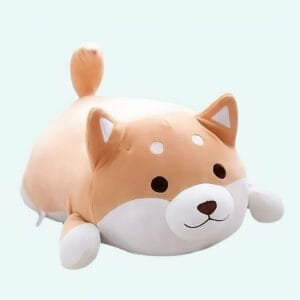 Knuffel Hond Marron Kawaii Met Gesloten Ogen En Slaapkussen De Knuffel