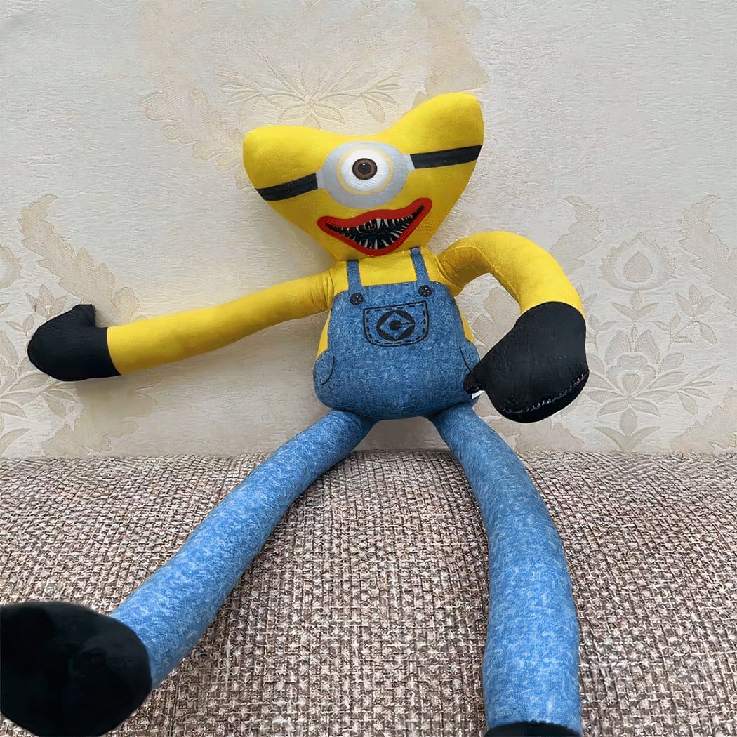 Knuffel Huggy Wuggy Geel Blauw Minions Stijl Middelgrote Eng Leuk De Knuffel een-oog