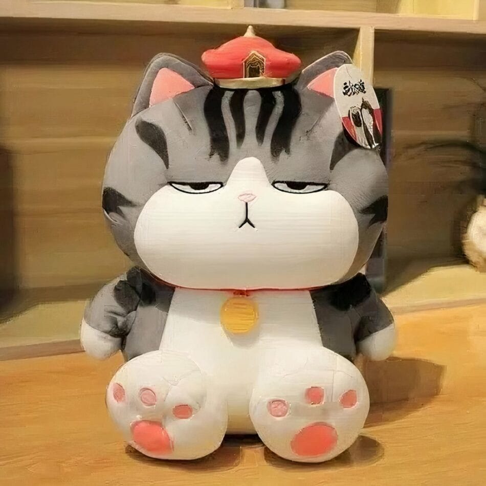 Knuffel Kat Empereur Tijgerstrepen Grijs Zittend De Knuffel