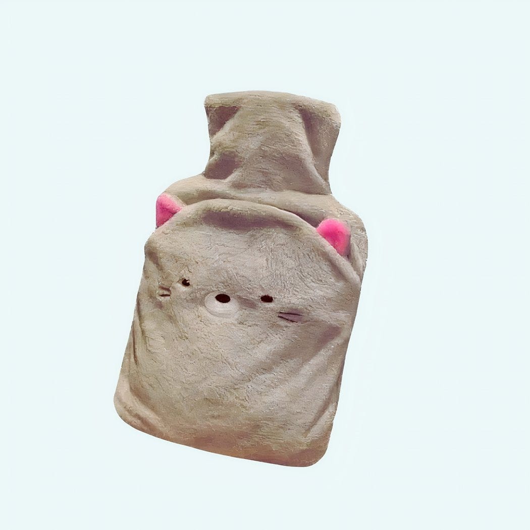 Knuffel Kat Warmwaterkruik met Borduursels Veilig voor Kinderen De Knuffel 1000-ml