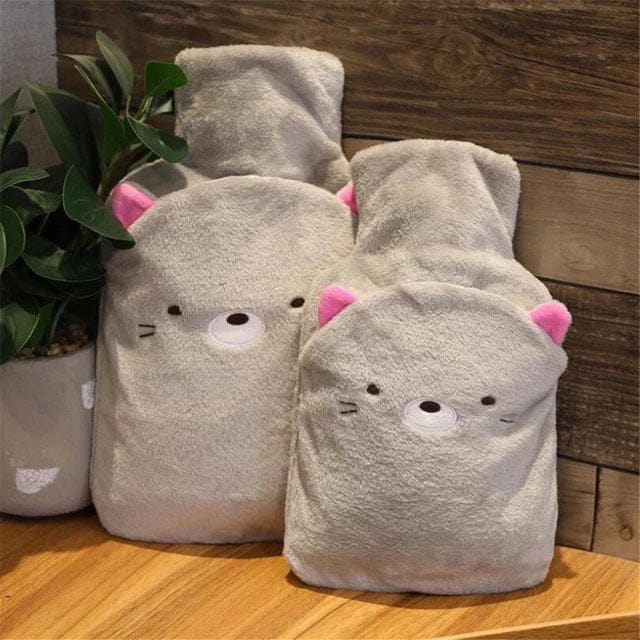 Knuffel Kat Warmwaterkruik met Borduursels Veilig voor Kinderen De Knuffel