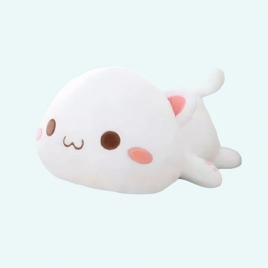 Knuffel Kat Wit Kawaii Pluche Speels Liefdevol De Knuffel