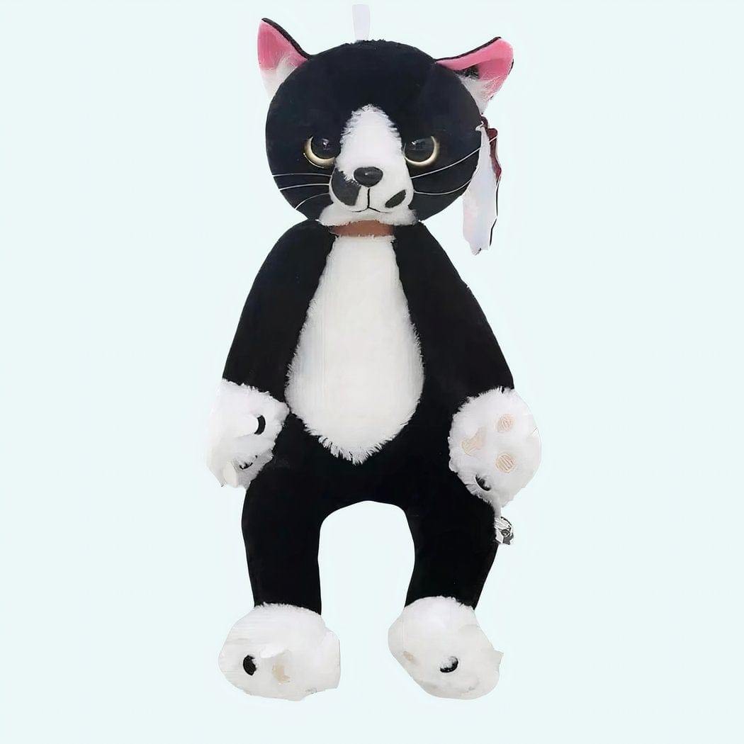 Knuffel Kat Zwart Wit Zittend 60 Cm Ultra Zacht Metgezel De Knuffel 40cm