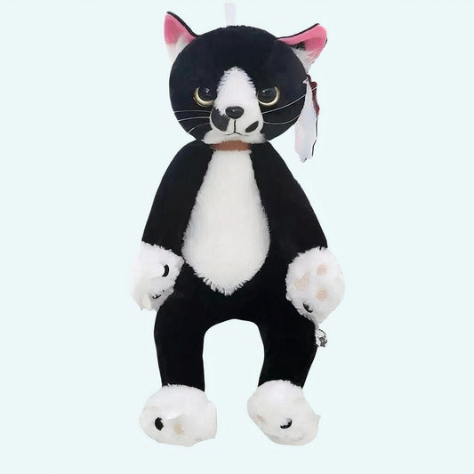 Knuffel Kat Zwart Wit Zittend 60 Cm Ultra Zacht Metgezel De Knuffel 40cm