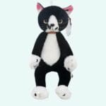 Knuffel Kat Zwart Wit Zittend 60 Cm Ultra Zacht Metgezel De Knuffel