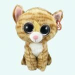 Knuffel Kater Rayé Met Zwarte Ogen En Witte Banden Op Rug De Knuffel
