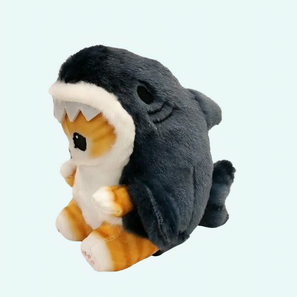 Knuffel Katje in Haai Pakje Zachte Pluche De Knuffel