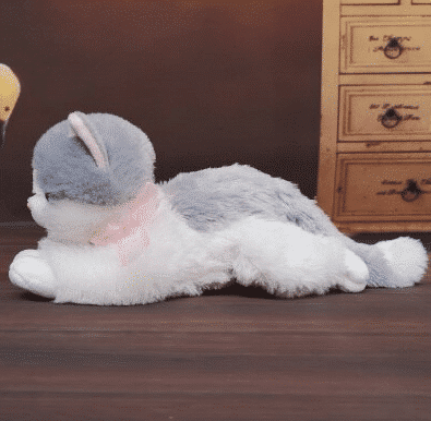Knuffel Katon Grijs Met Zachte Zijdeachtige Vacht En Speelse Ogen De Knuffel