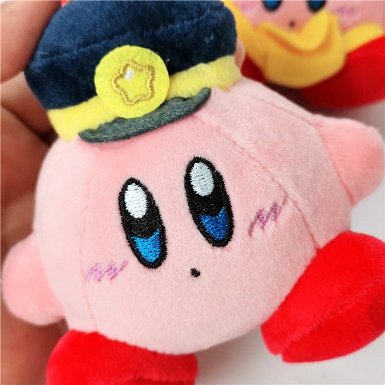 Knuffel Kirby Met Képi Marin Uniform Zacht Pluche Gouden Knopen De Knuffel
