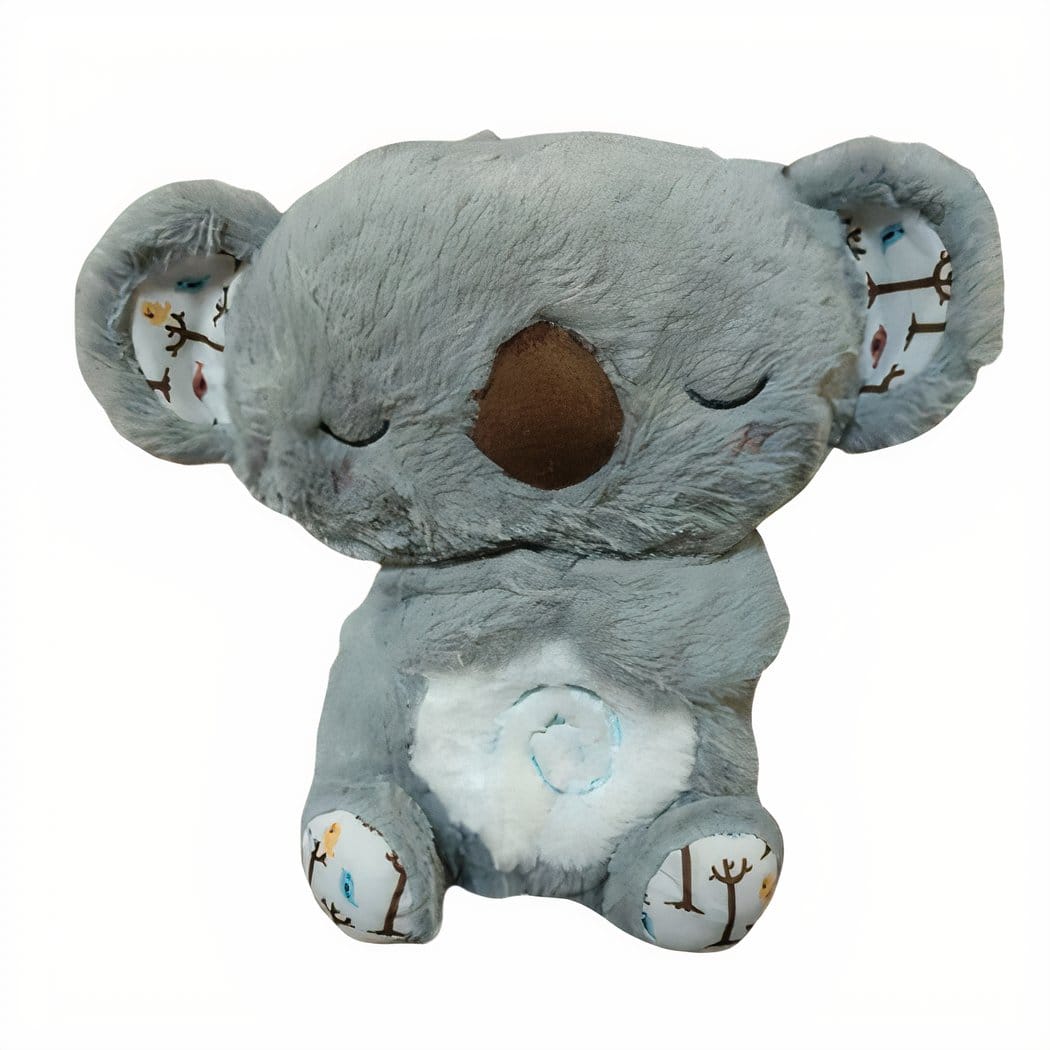 Knuffel Koala Geel Of Grijs Ademend Met Bewegende Buik En Muziek De Knuffel grijs
