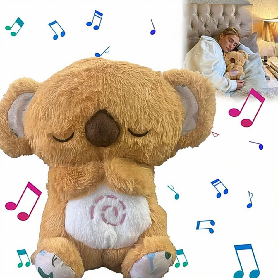 Knuffel Koala Geel Of Grijs Ademend Met Bewegende Buik En Muziek De Knuffel